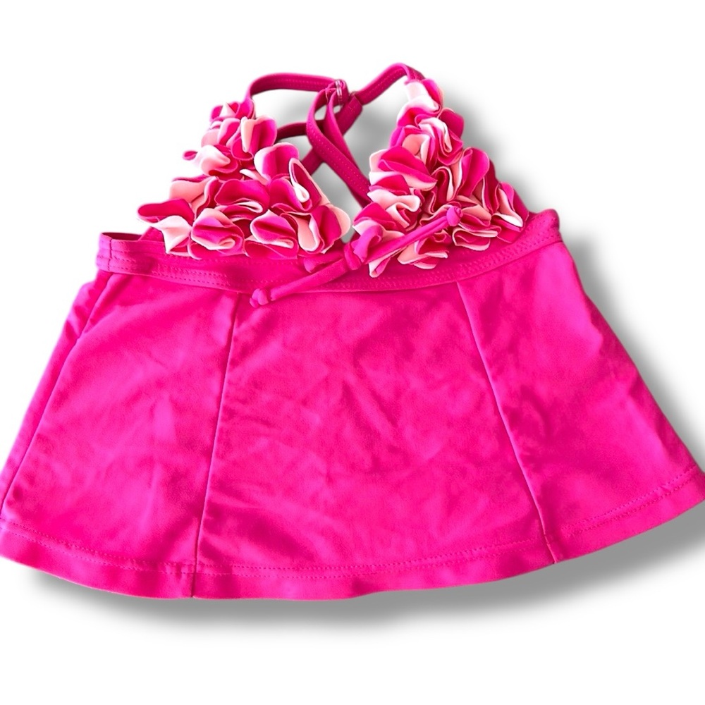 Juicy Couture Baby Pink Beach Ruffle Swim Top 12-18m A-22
